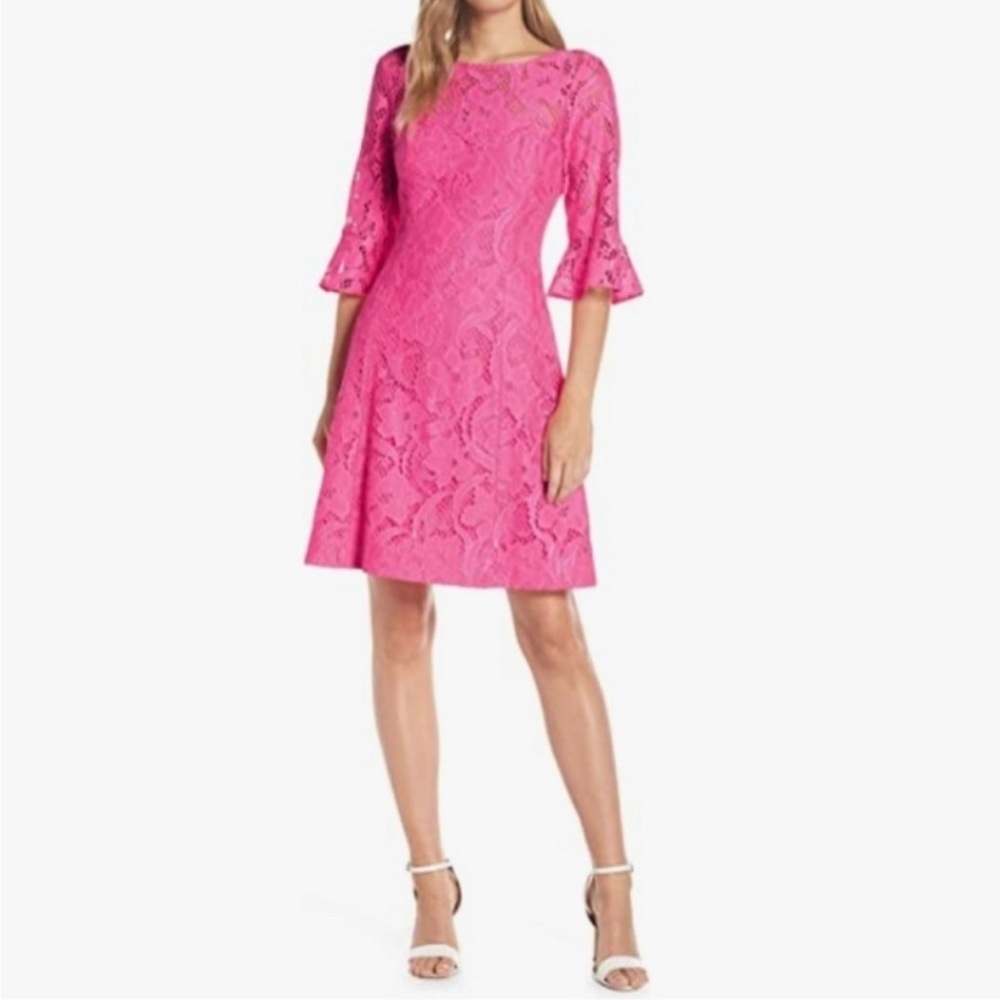 Lilly Pulitzer Allyson Dress Size 00 Pink Tropics Floral Lace NWT - Picture 15 of 16